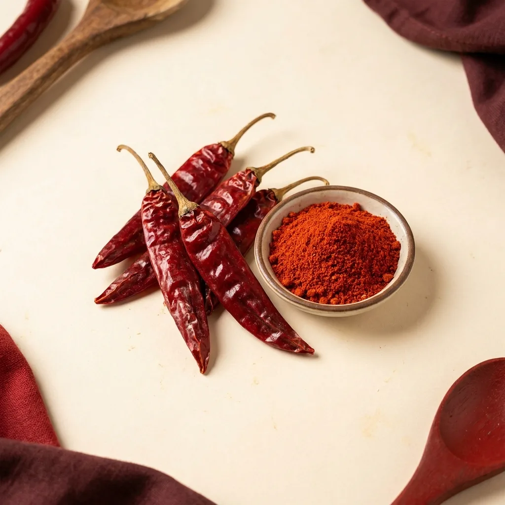 Kashmiri chili powder, the natural red in Indian food at Tikka Drive
